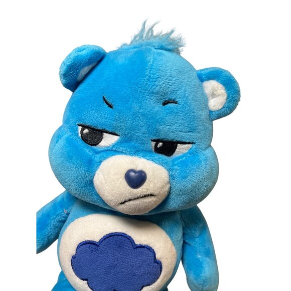 Care Bears Grumpy Bear Blue Plush With Rain Cloud Belly Badge 10 Inch Stuffed An - Picture 2 of 12